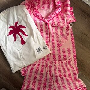 NWT Pink Palm Pajamas in Blush Bay